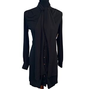 Karen Millen Sophisticated Black Long Sleeve Dress